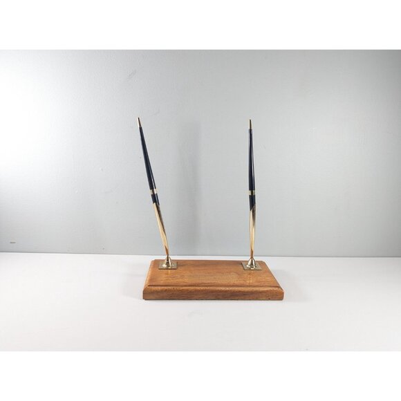 Vintage SHEAFFER wooden double ballpoint pen stand with 2 replacement - Picture 5 of 10
